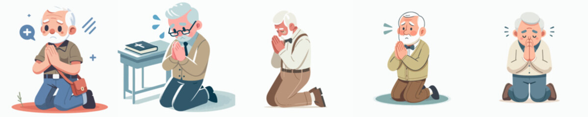 Vector of a person who is begging and praying