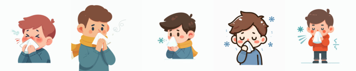 Vector of a person with flu