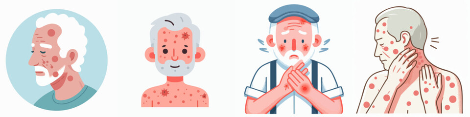 Vector from an elderly person affected by skin disease