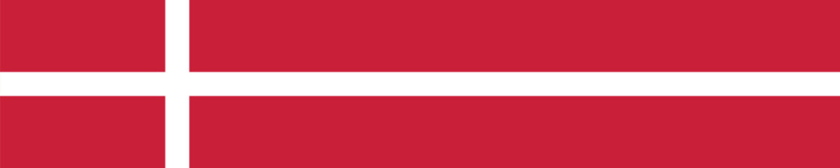 Obraz premium Flag of Denmark. A long banner. Flag icon. Standard color. Computer illustration. Digital illustration. Vector illustration.