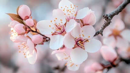 Obraz premium Delicate Spring Blossoms on Branch