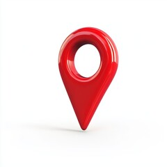 "3D Street Map with Red Location Pin Marker – Navigational Concept Representation"