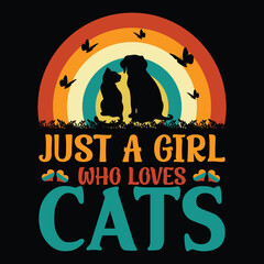 Cat t-shirt design or animal t-shirt vector design typography retro vintage design