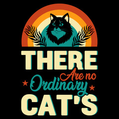 Cat t-shirt design or animal t-shirt vector design typography retro vintage design