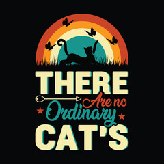Cat t-shirt design or animal t-shirt vector design typography retro vintage design