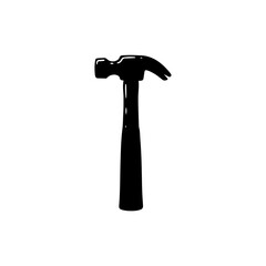 Simple Side View of Hammer with Straight Handle
