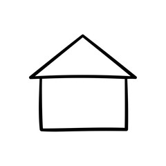 Basic Outline of a House with Triangular Roof