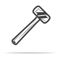 Sledge hammer outline icon transparent vector isolated