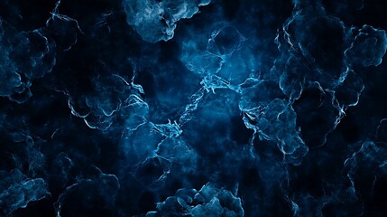 Abstract Digital Painting: Deep Blue Nebula Swirls AI Generated