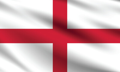 Obraz premium England flag official colors and proportion digital vector illustration. Pleated flag.