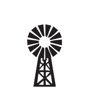 outline icon of a wildmill with Editable stroke. Vector illustration