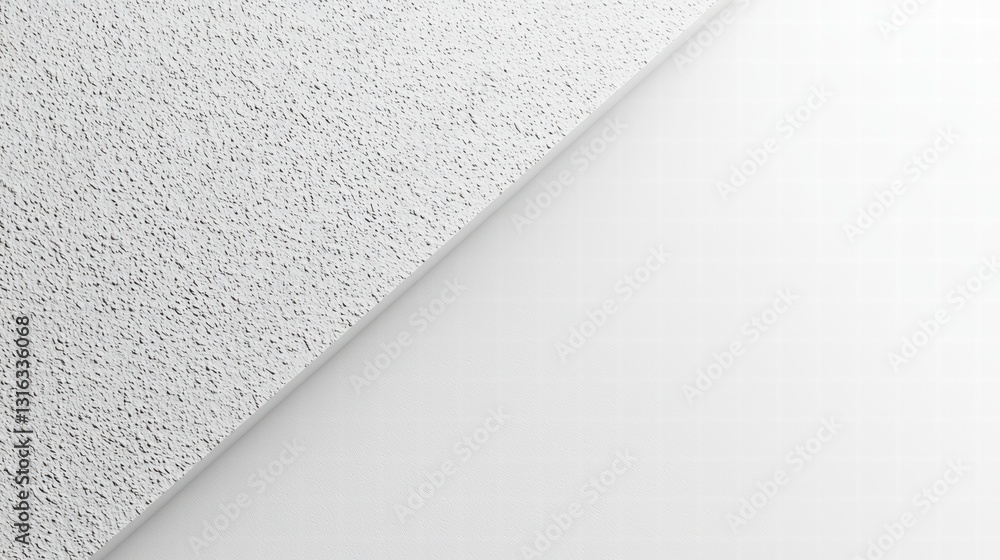 Poster texture and tone: a minimalist composition featuring a textured surface adjacent to a smooth plane, 