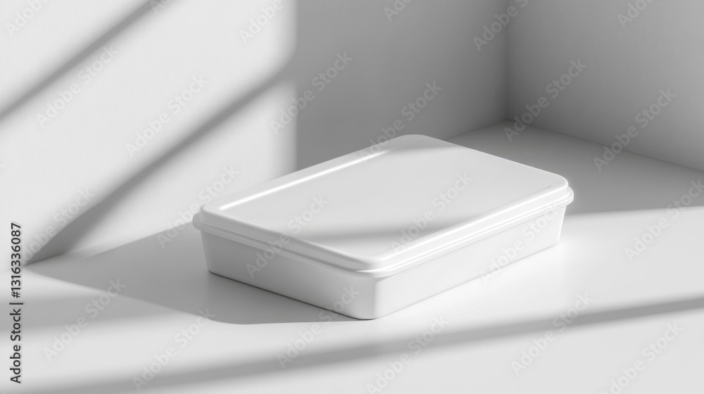 Poster white rectangular container on white background