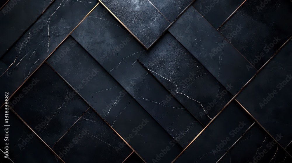 Aufkleber geometric marble: elegant and sophisticated, a close-up view of a repeating pattern of overlapping m