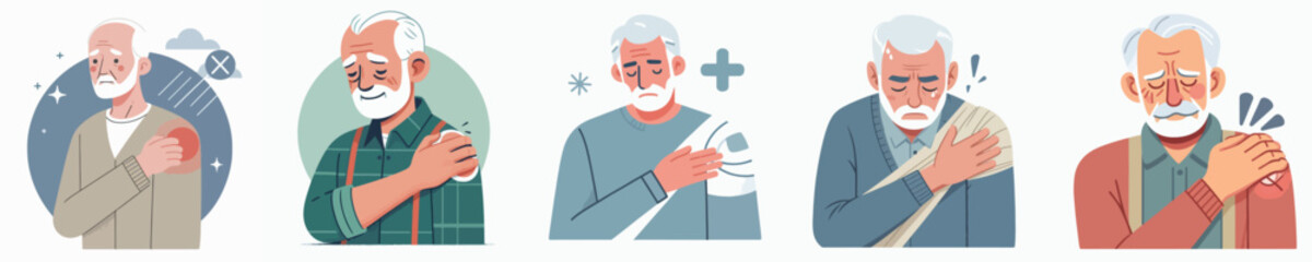 Vector of a person with a sore shoulder