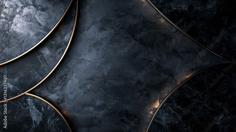 Poster abstract dark marble: elegant abstract composition featuring a luxurious dark marble texture with go