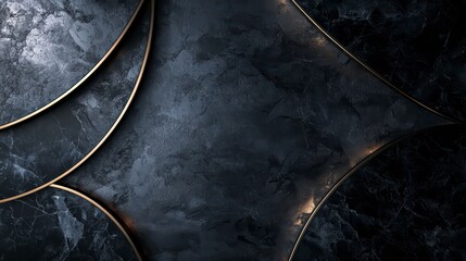 Abstract Dark Marble: Elegant abstract composition featuring a luxurious dark marble texture with gold accents and geometric patterns, perfect for adding a touch of sophistication and artistic flair.