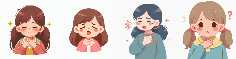 Vector of a person with a sore throat