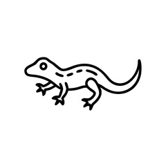 Obraz premium salamander crawling icon, black outline, modern design