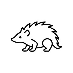 porcupine icon, black outline, modern design