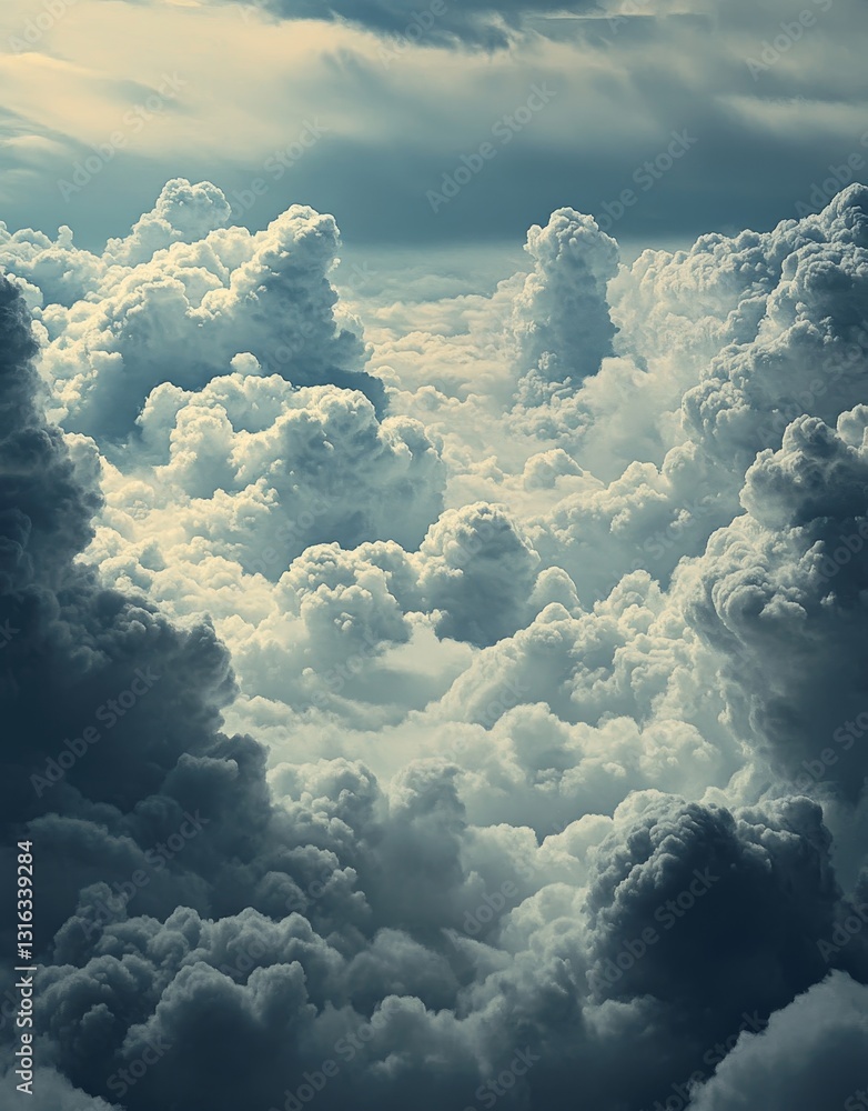 Poster the abstract combination of blue and grey in a watercolor background generates a cloudy sky atmosphe