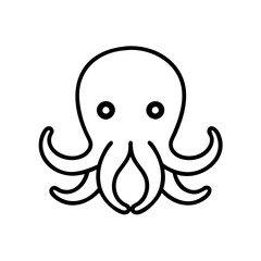 Octopus icon, black outline, modern design