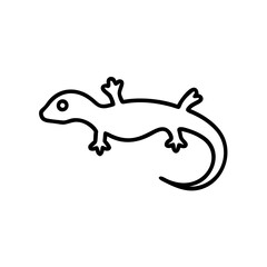 newt icon in motion, black outline, modern design
