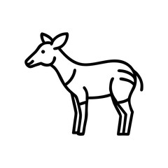 okapi icon black outline, modern design