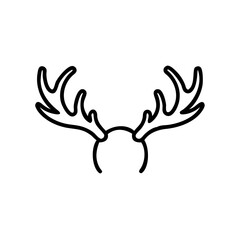 moose-antlers icon in black outline, modern design 