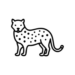 Fototapeta premium jaguar icon standing with a confident pose, black outline, modern design
