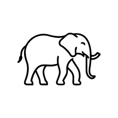 Fototapeta premium elephant-silhouette icon, black outline, modern design