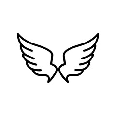 Fototapeta premium eagle-wings icon in black outline, modern design representing freedom and flight