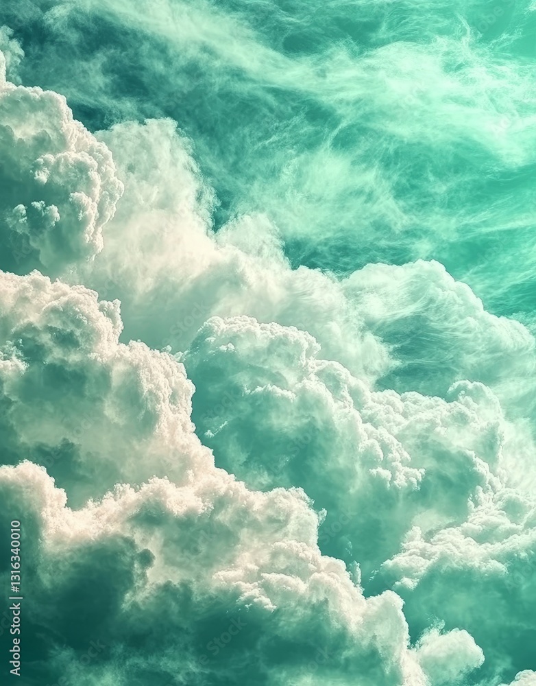 Poster an abstract green watercolor background is responsible for creating a soft and dreamy atmosphere