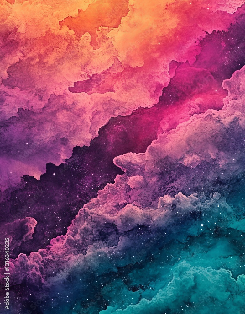 Aufkleber nebula and stars of every color swirl and twirl in the infinite vastness of space