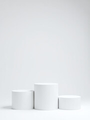 A Solitary, Empty Podium Stands On A Blank Backdrop, Awaiting The Arrival Of Victorious Athletes In The First, Second, And Third Positions.