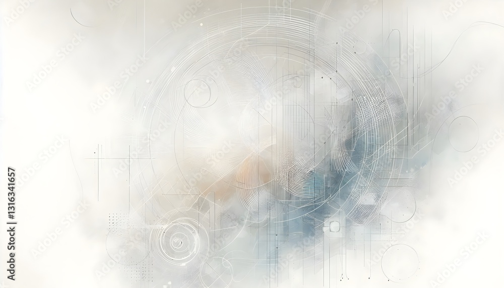 Poster modern artistic white backdrop with faint geometric patterns and soft details