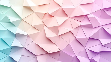 Obraz premium Geometric pastel gradient triangular background for a minimalist aesthetic