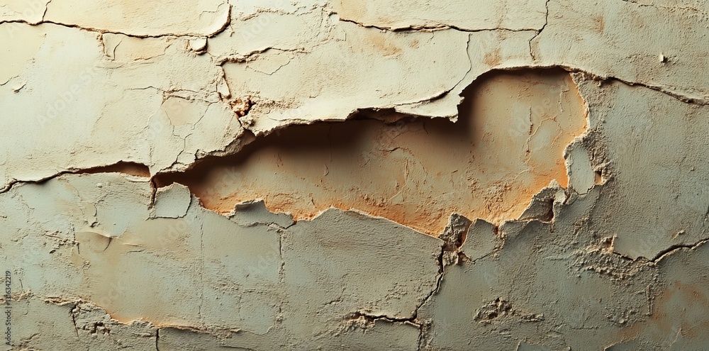 Poster the abstract design is achieved through the use of beige plaster with a textured finish and distinct