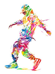 Street dance pose elements, graffiti, colorful, trendy, free clipping material
