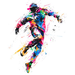 Street dance pose elements, graffiti, colorful, trendy, free clipping material