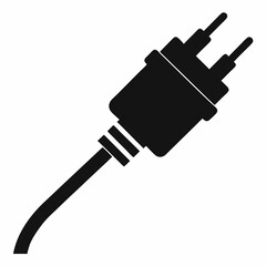 Clean Cable Plug Silhouette Vector Art