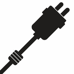 Clean Cable Plug Silhouette Vector Art