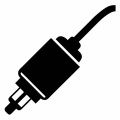 Clean Cable Plug Silhouette Vector Art
