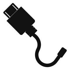 Clean Cable Plug Silhouette Vector Art