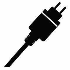 Clean Cable Plug Silhouette Vector Art
