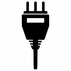 Clean Cable Plug Silhouette Vector Art