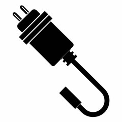 Clean Cable Plug Silhouette Vector Art