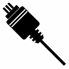 Clean Cable Plug Silhouette Vector Art