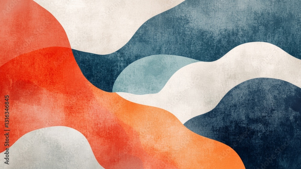 Poster minimalist abstract artwork combining clean lines and limited color palette with intricate details e
