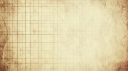 Fototapeta premium Vintage Grid Paper Texture: A weathered, aged grid paper background with a subtle sepia tone, perfect for adding a touch of nostalgia to your designs.